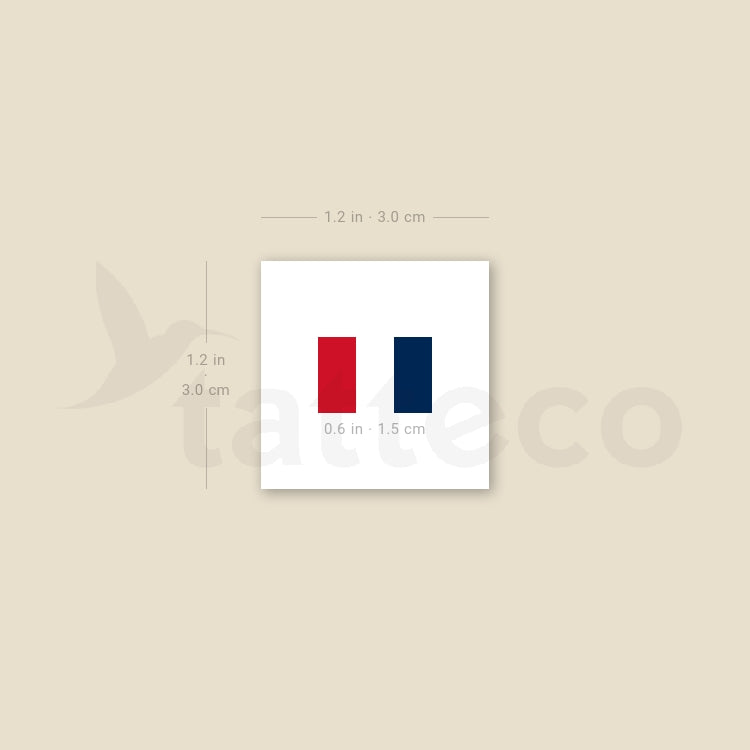 Small French Flag Temporary Tattoo - Set of 3