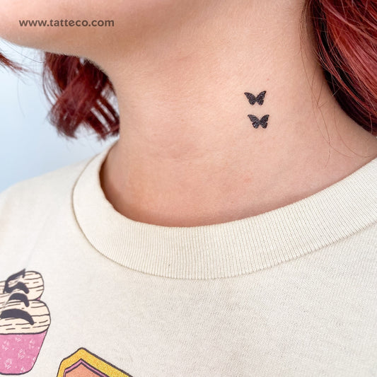 Small Butterfly Couple Temporary Tattoo - Set of 3
