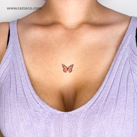 Tatuaje temporal de mariposa naranja (juego de 3)