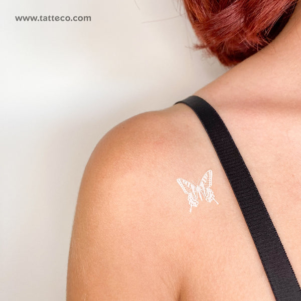 White Butterfly Temporary Tattoo - Set of 3