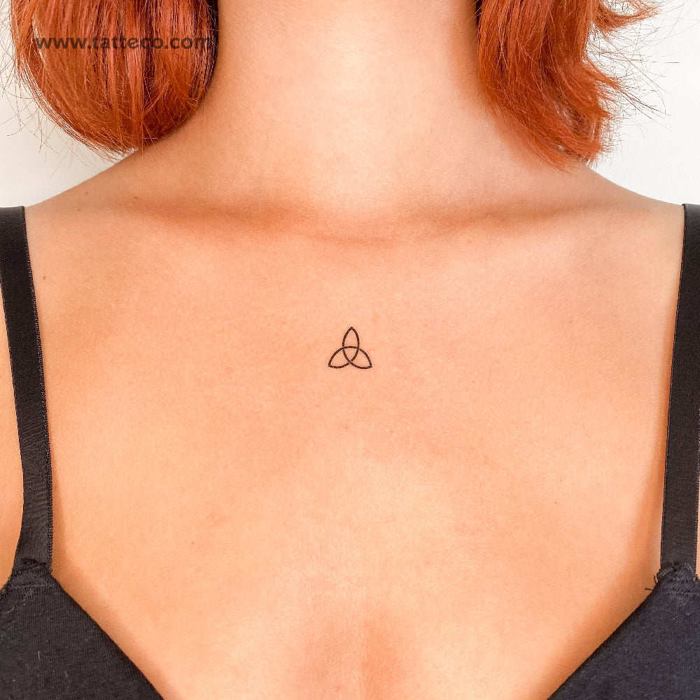 Small Triquetra Temporary Tattoo - Set of 3, image size:1000x1000