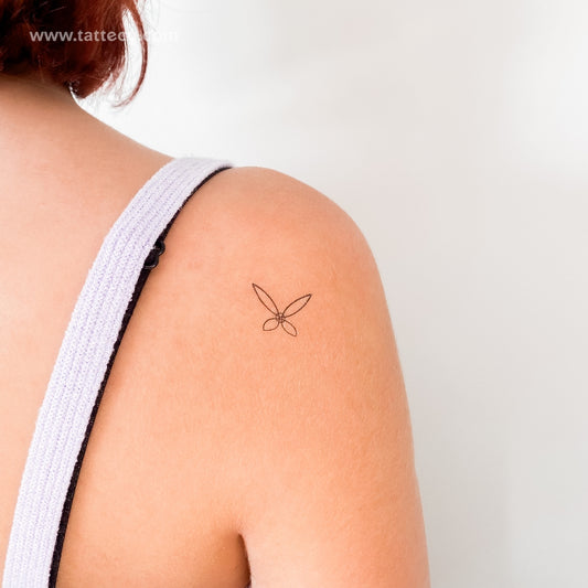 Tatuaje temporal de mariposa con nudo de bruja pequeño (juego de 3)