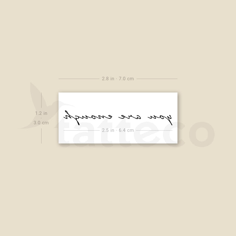 You Are Enough Temporary Tattoo - Set of 3