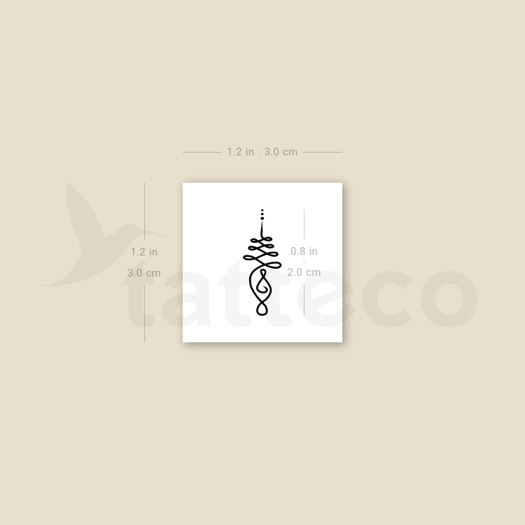 Small Unalome Temporary Tattoo - Set of 3