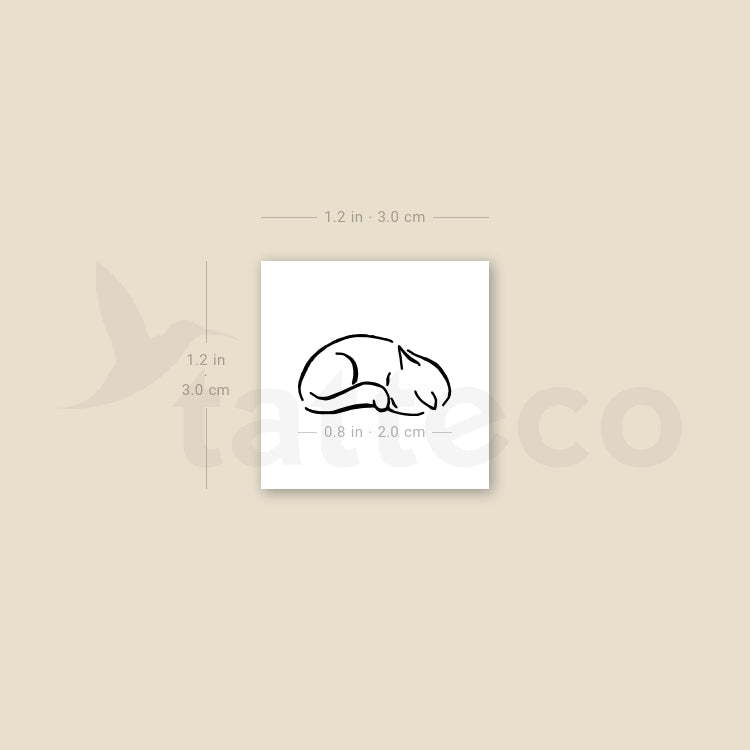 Sleepy Cat Temporary Tattoo - Set of 3