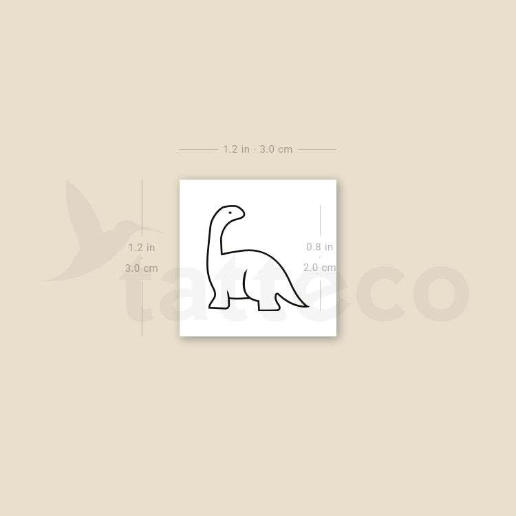 Minimalist Diplodocus Temporary Tattoo - Set of 3