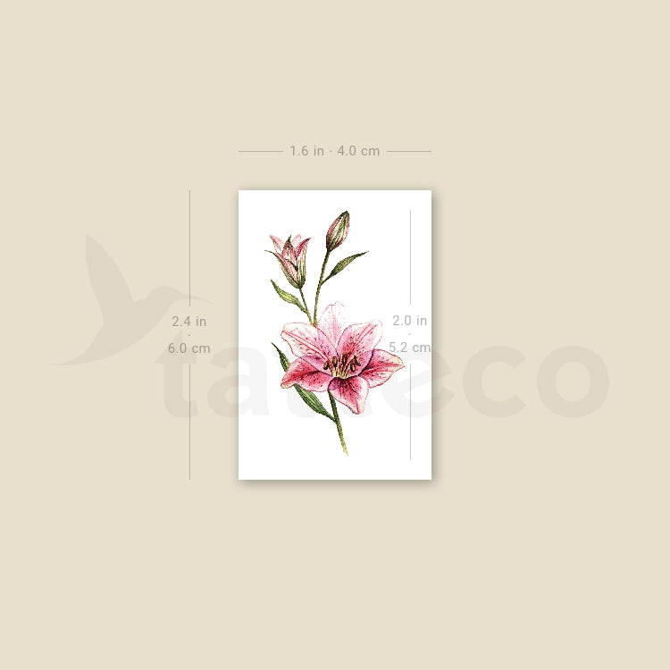 Tatuaje temporal de Lily Stargazer - Juego de 3