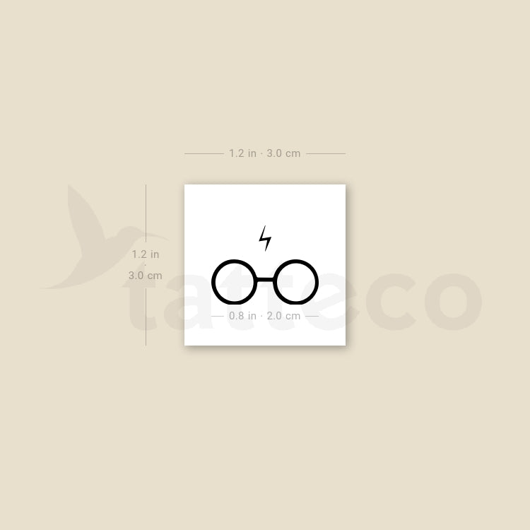 Glasses and Scar Temporary Tattoo - Set of 3