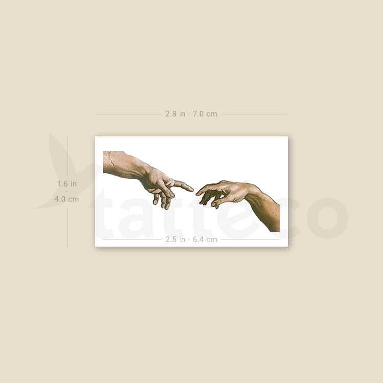 Creation of Adam Hands Temporary Tattoo - Set of 3