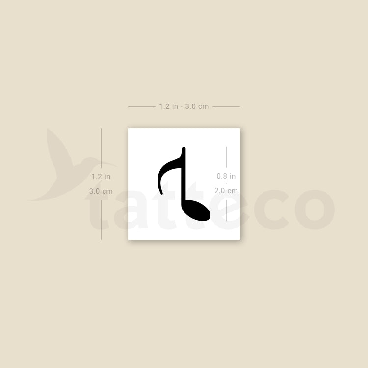 Music Note Temporary Tattoo - Set of 3