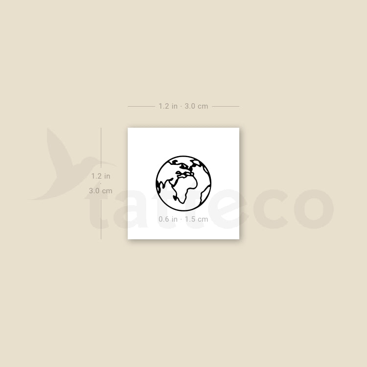 Africa Earth Temporary Tattoo - Set of 3