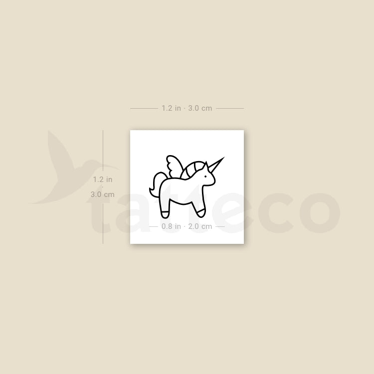 Tatuaje temporal de unicornio - Juego de 3