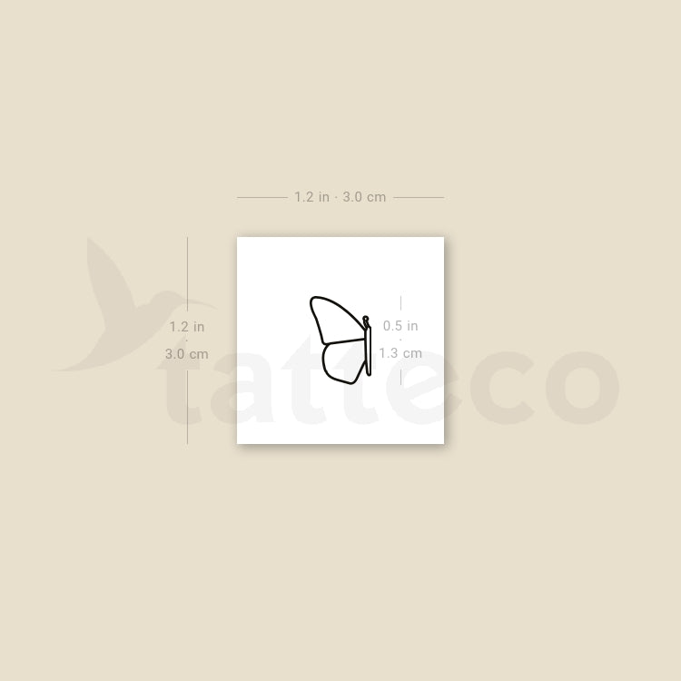 Right Half Butterfly Temporary Tattoo (Set of 3)