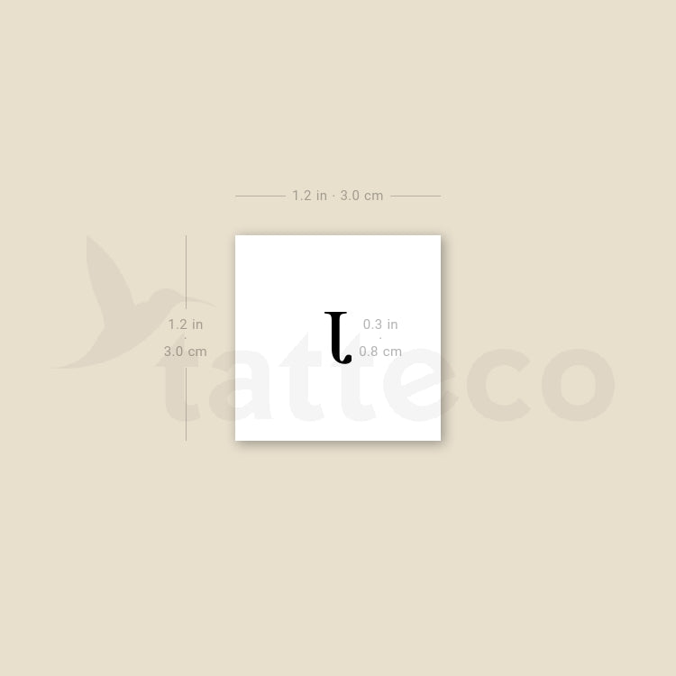 J Serif Capital Letter Temporary Tattoo - Set of 3