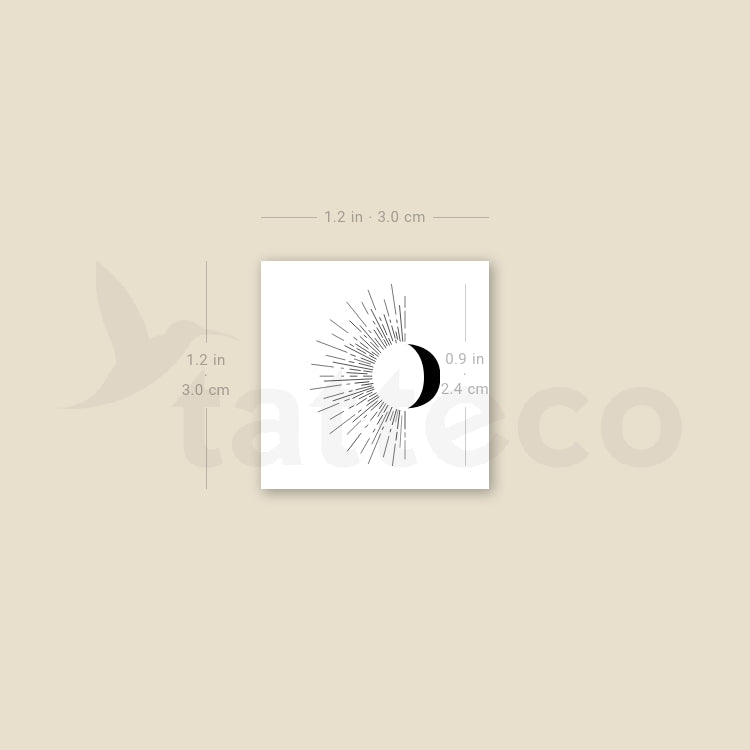 Sun And Moon Temporary Tattoo - Set of 3