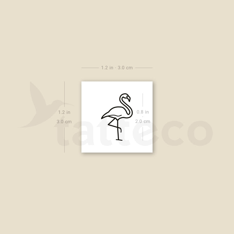 Small Flamingo Temporary Tattoo - Set of 3