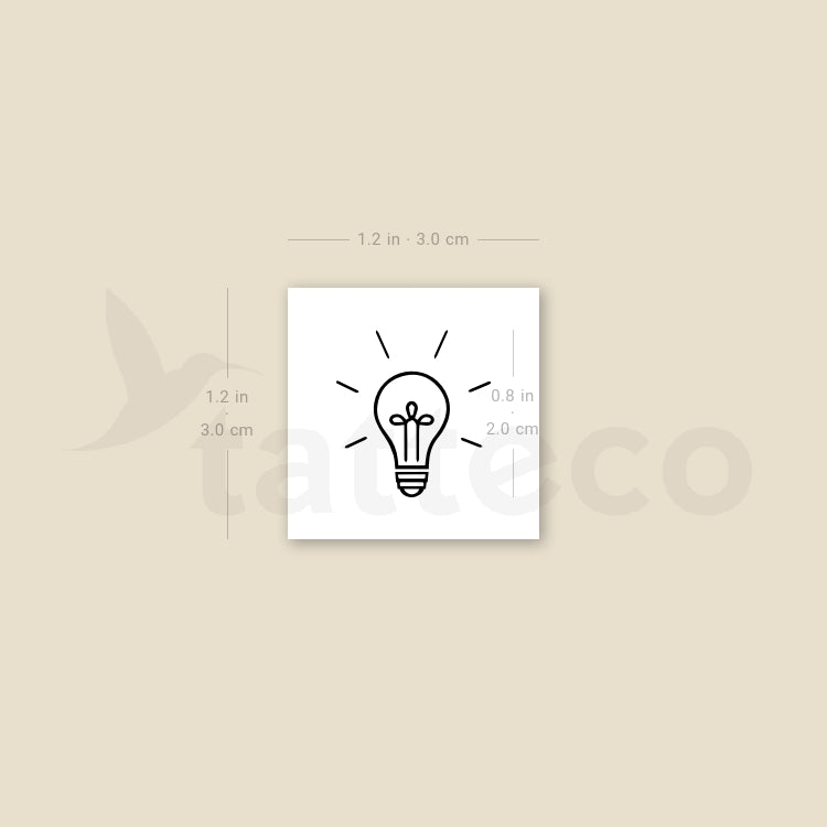 Minimalist Light Bulb Temporary Tattoo - Set of 3