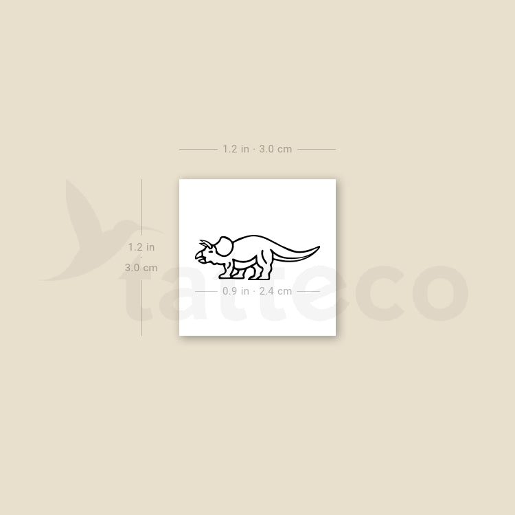 Triceratops Temporary Tattoo - Set of 3