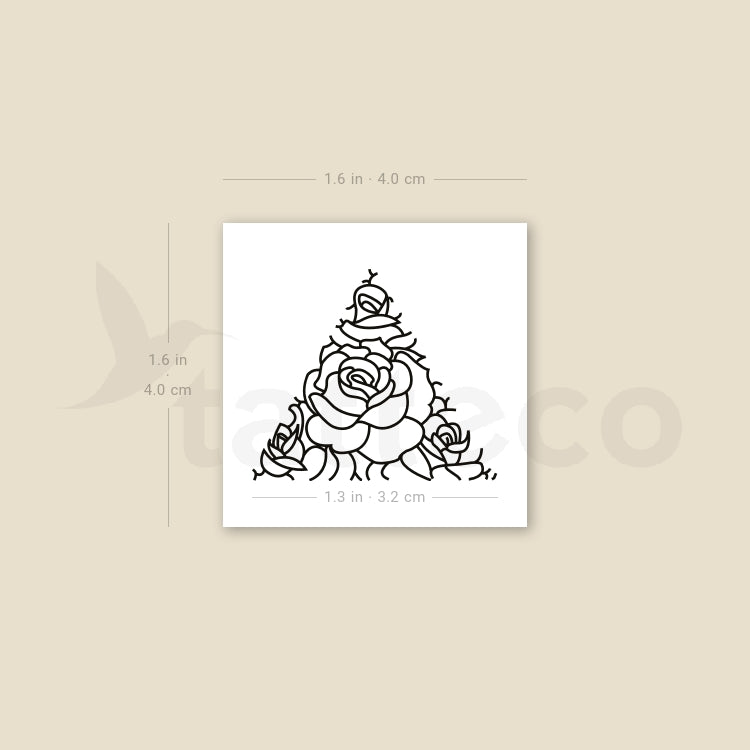 Tatuaje temporal de triángulo rosa - Juego de 3
