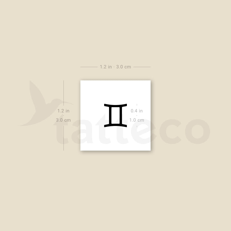 Gemini Zodiac Symbol Temporary Tattoo - Set of 3