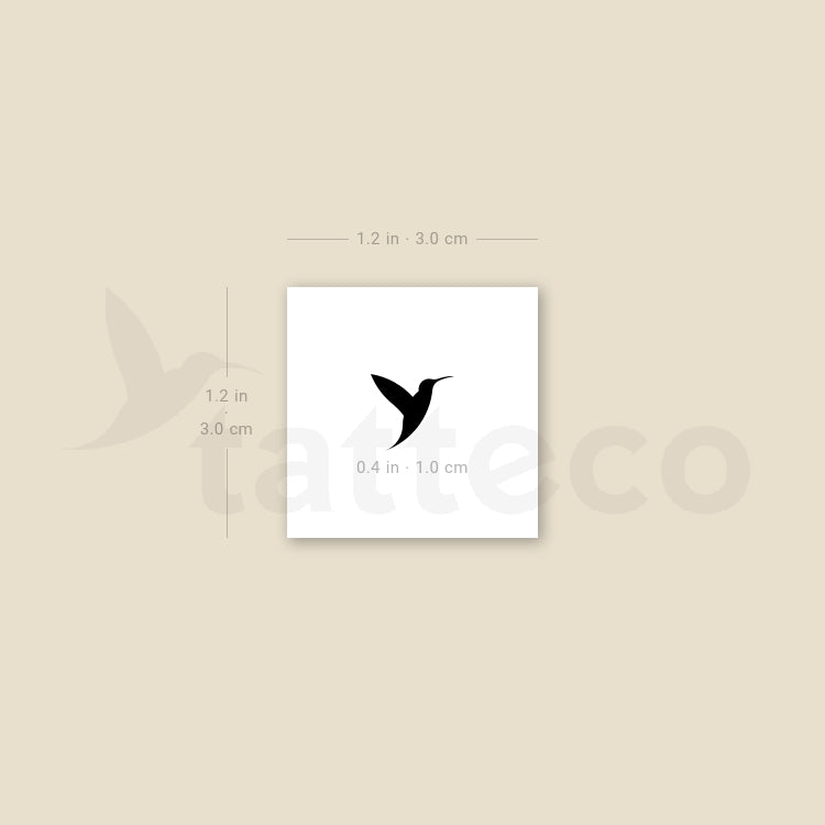 Small Tatteco Hummingbird (left) Temporary Tattoo - Set of 3