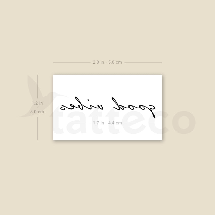 Tatuaje temporal "Buenas vibras" - Juego de 3