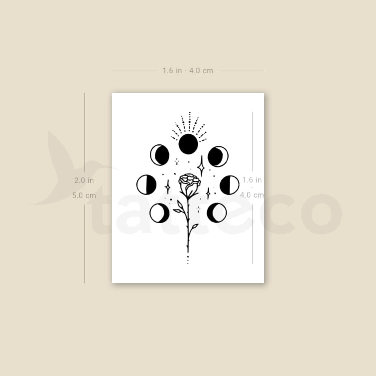 Rose Phases Temporary Tattoo by Tukoi - Set of 3