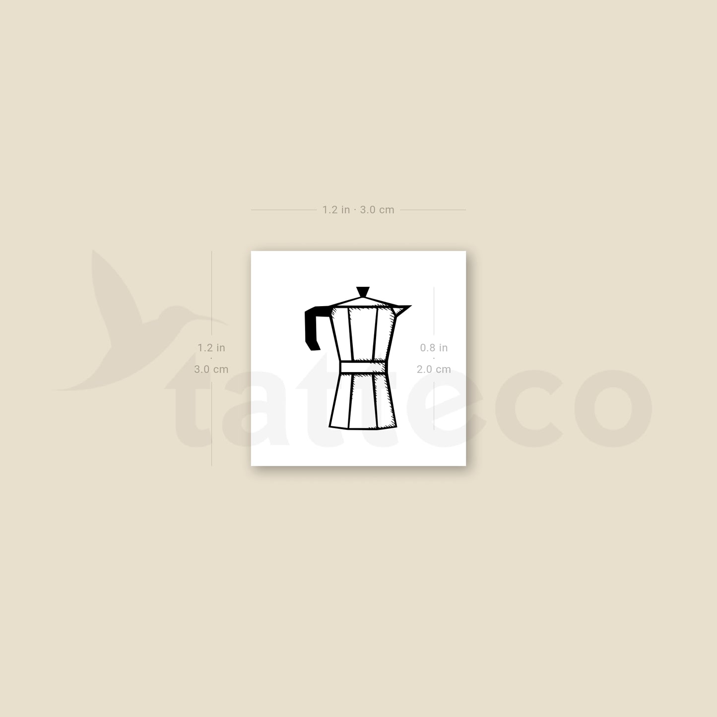 Tatuaje temporal de cafetera moka - Juego de 3