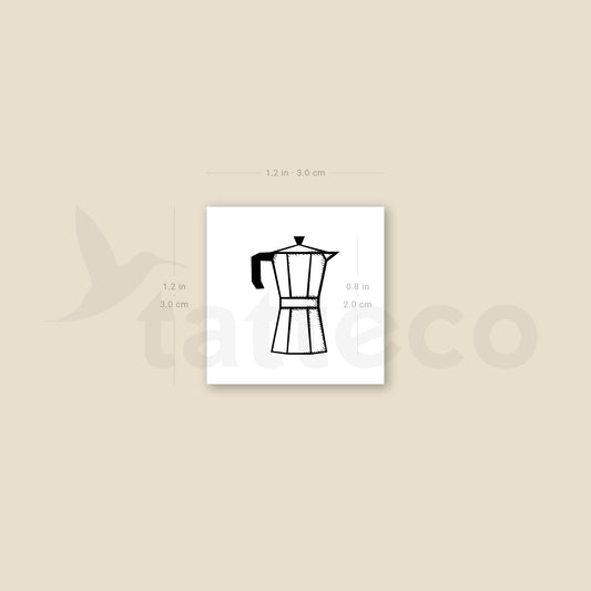 Tatuaje temporal de cafetera moka - Juego de 3