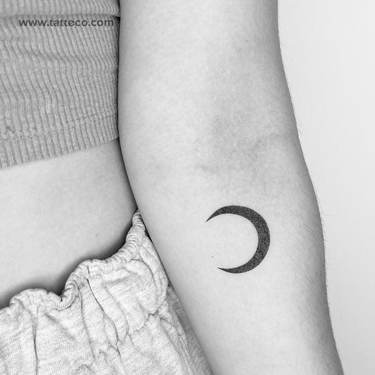 Tatuaje temporal de media luna negra - Juego de 3