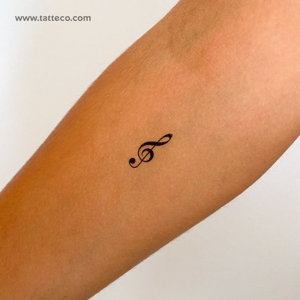 Small Treble Clef Temporary Tattoo Set of 3 Tatteco
