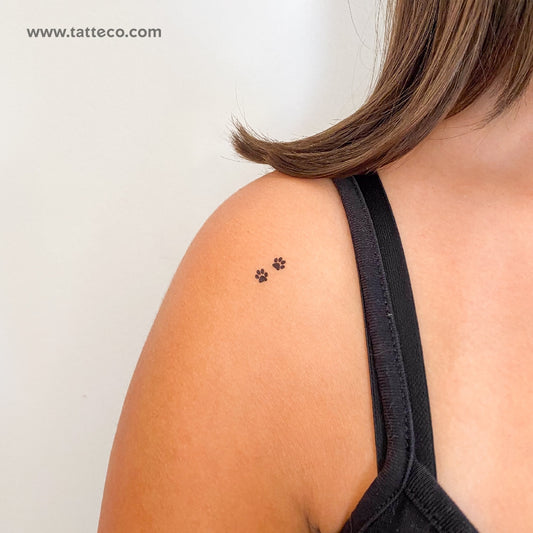 Tiny Pawprint Couple Temporary Tattoo - Set of 3