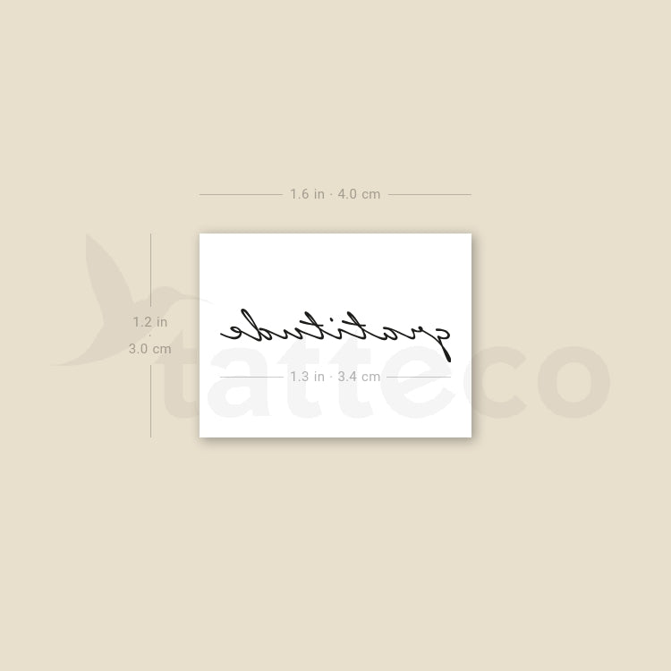 'Gratitude' Temporary Tattoo - Set of 3