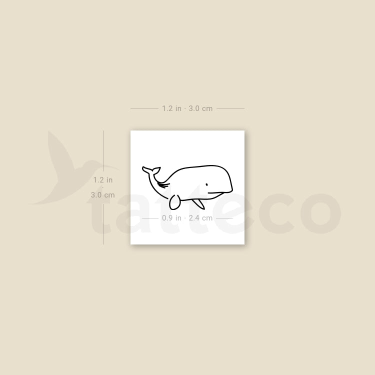 Whale Temporary Tattoo - Set of 3