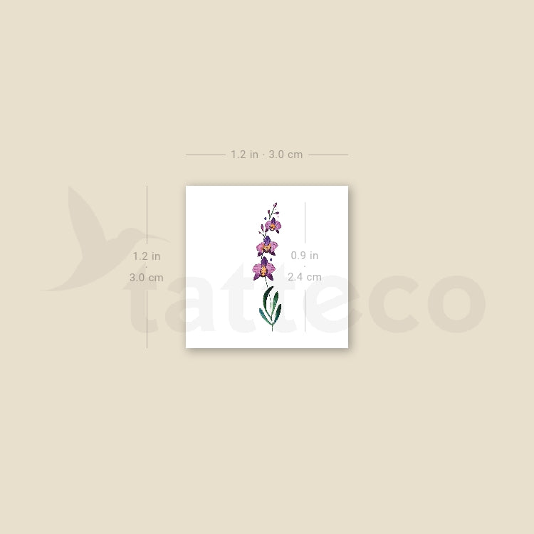 Small Orchid Temporary Tattoo - Set of 3