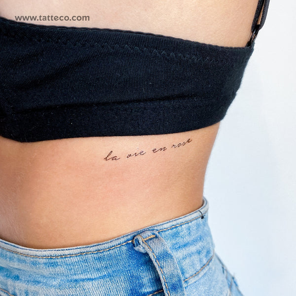 La Vie En Rose Temporary Tattoo - Set of 3