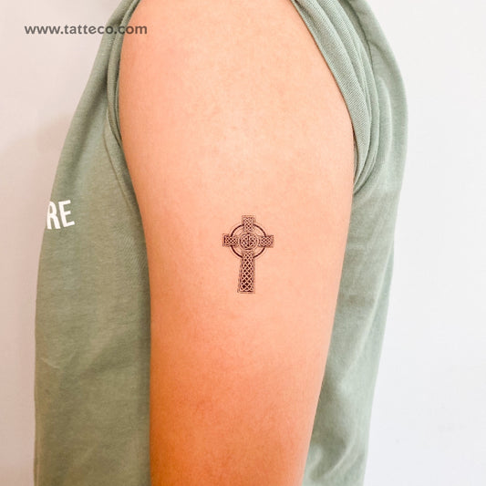 Ornamental Celtic Cross Temporary Tattoo - Set of 3