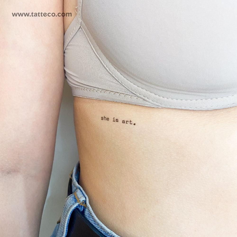 She Is Art Temporary Tattoo Set of 3 Tatteco