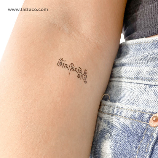 Om Mani Padme Hum Temporary Tattoo - Set of 3