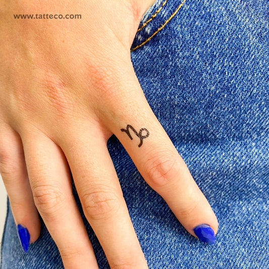 Tatuaje temporal del símbolo del zodiaco Capricornio - Juego de 3