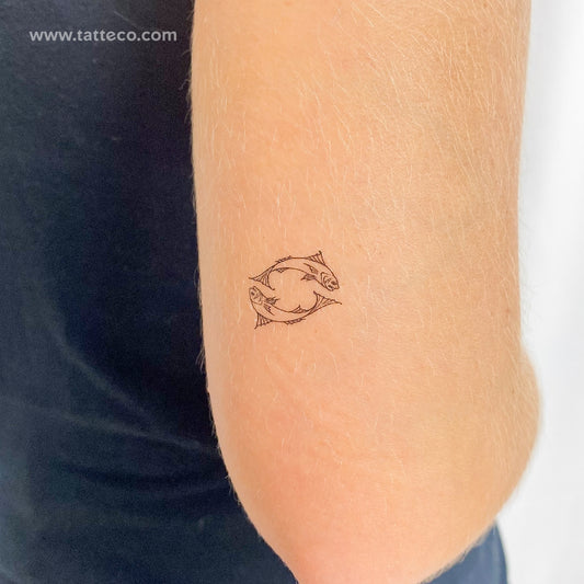 Fish Couple Temporary Tattoo - Set of 3