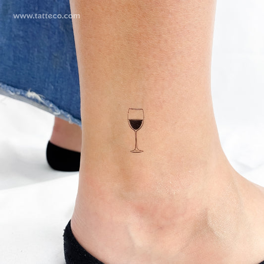 Tatuaje temporal de copa de vino - Juego de 3