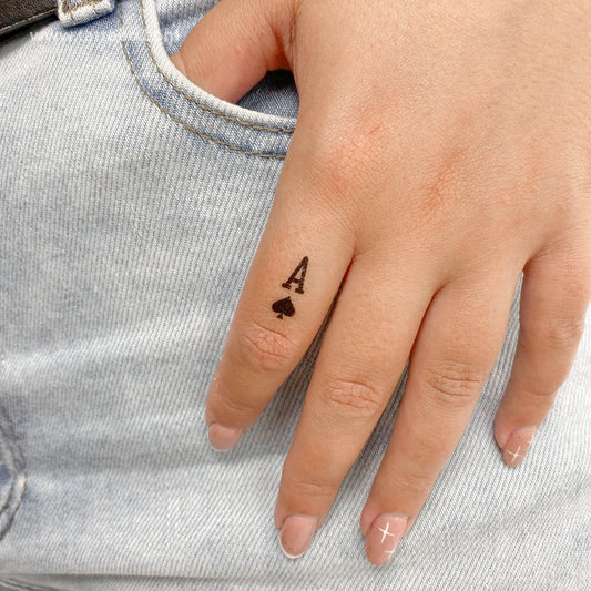 Small Ace Of Spades Temporary Tattoo - Set of 3