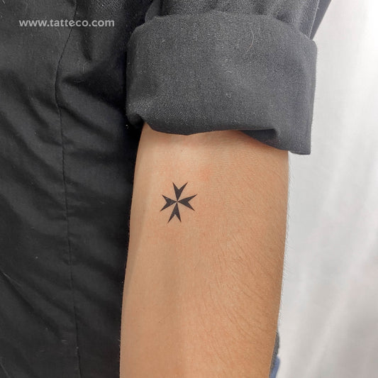 Maltese Cross Temporary Tattoo - Set of 3