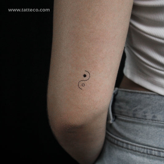 Tatuaje temporal minimalista de Yin Yang (juego de 3)