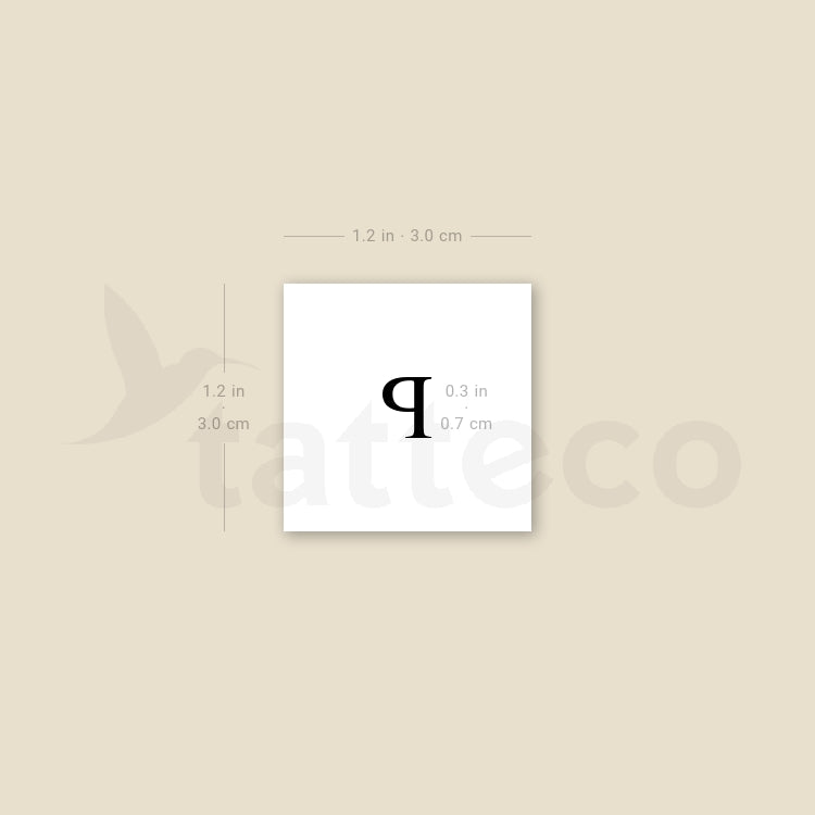 P Serif Capital Letter Temporary Tattoo - Set of 3