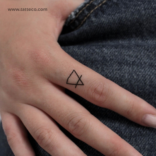 Tiny Earth Alchemical Symbol Temporary Tattoo - Set of 3