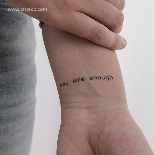 Tatuaje temporal "Eres suficiente" - Juego de 3