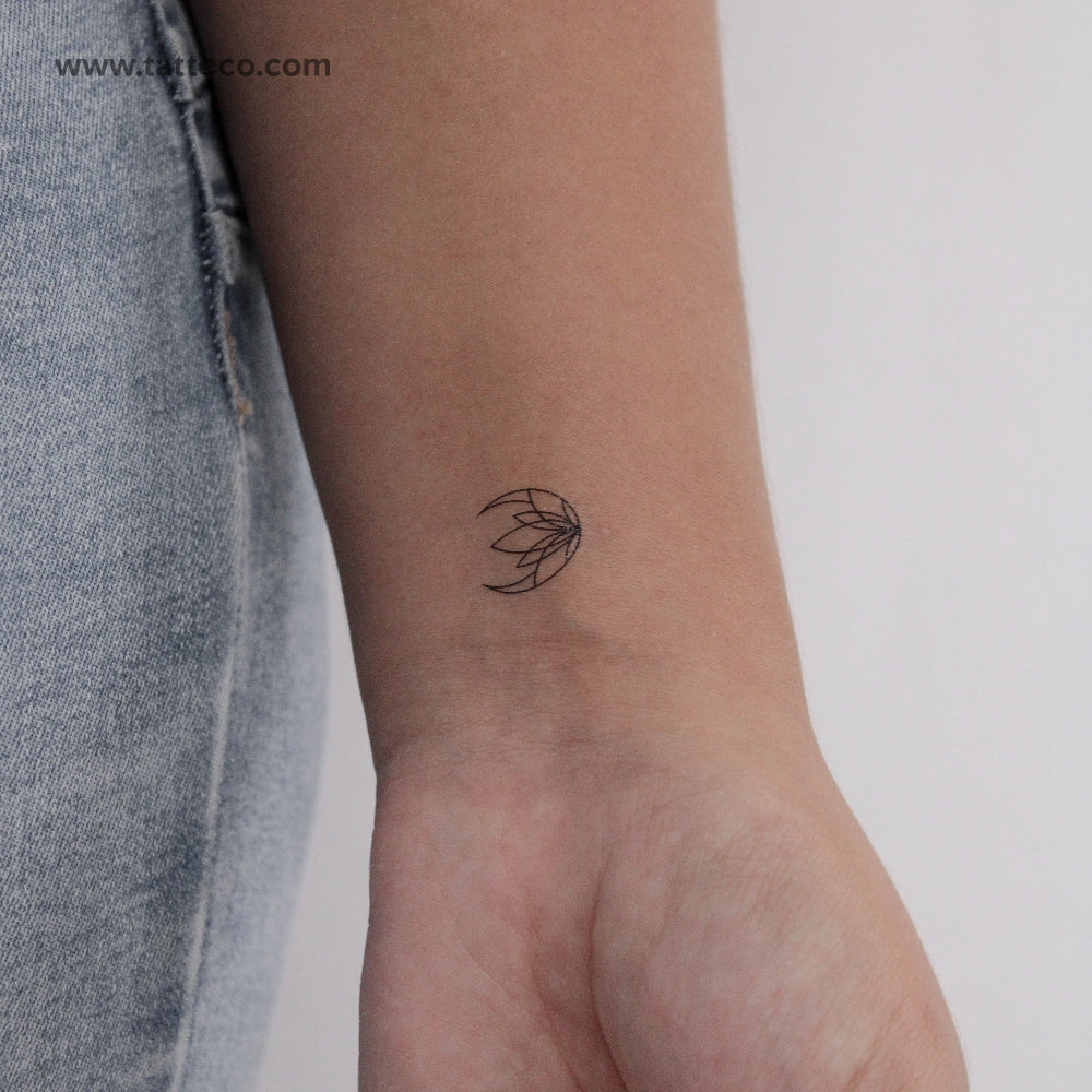Crescent Moon with Flowers Tattoo Idea