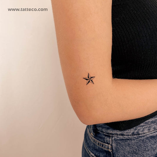 Small Nautical Star Temporary Tattoo - Set of 3